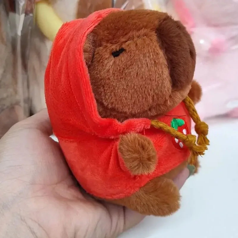 Capybara keychain mini plush with hoodie