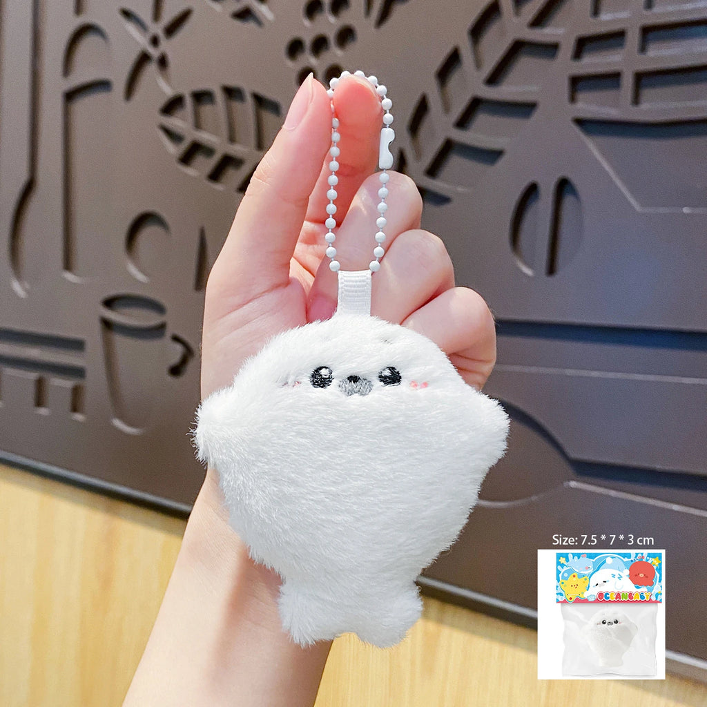 Baby seal plush toy bag pendant