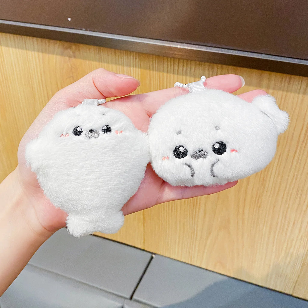 Baby seal plush toy bag pendant