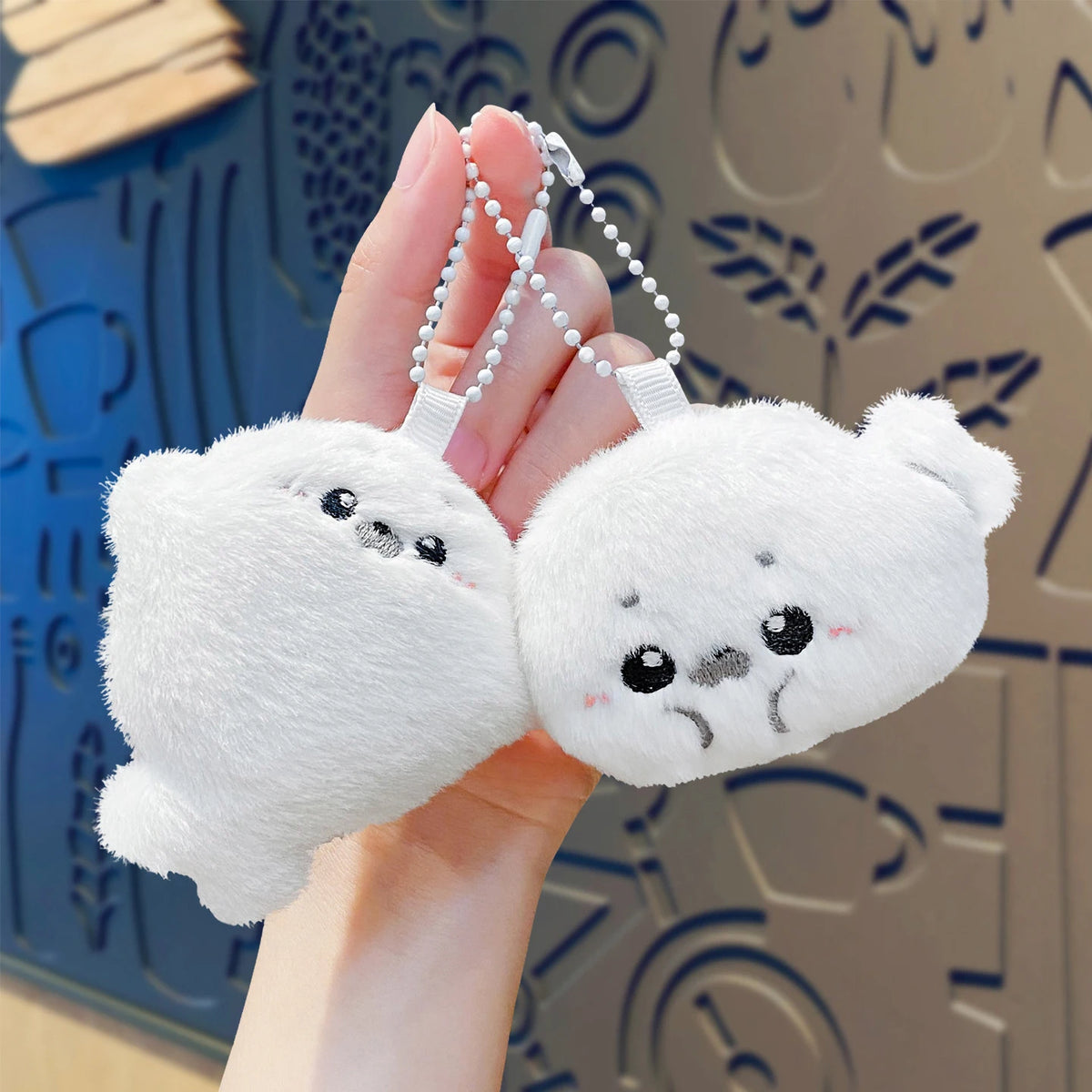 Baby seal plush toy bag pendant