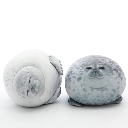 Angry and happy seal plush